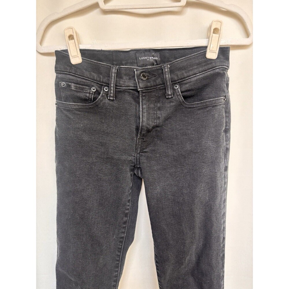 Lucky brand Women’s Black jeans sweet mid rise straight Sz 26 R Stretch Darkwash - Picture 10 of 13